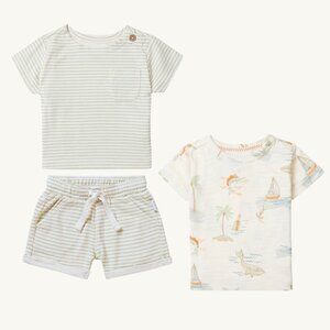 NWT - ORGANIC Noppies sage summer set